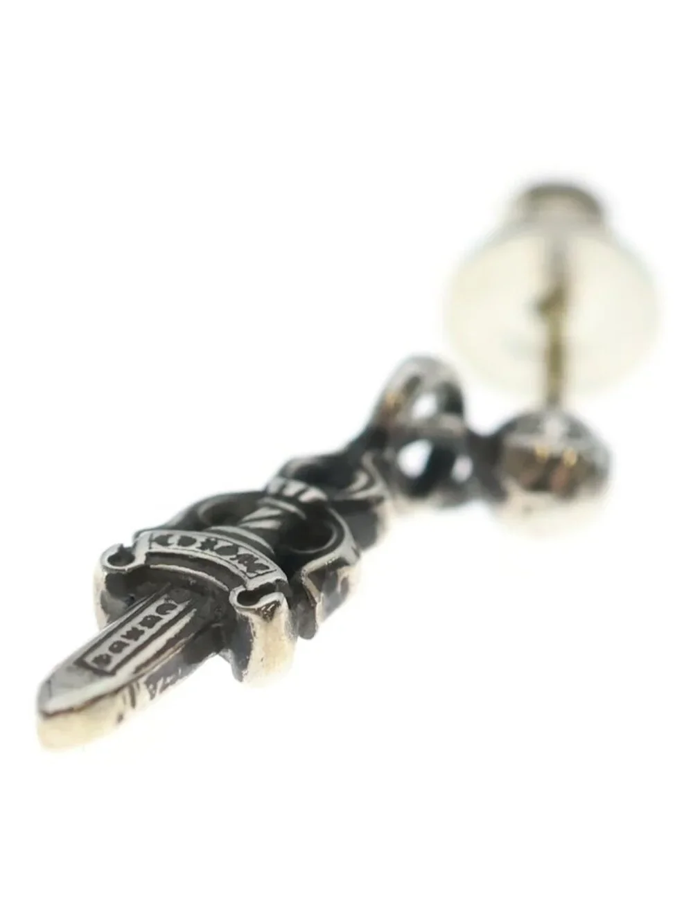 Chrome Hearts Drp Stck Dggr Stack Dagger Drop Silver Earrings